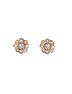 1275705 - Pendientes en forma de flor en oro amarillo y blanco