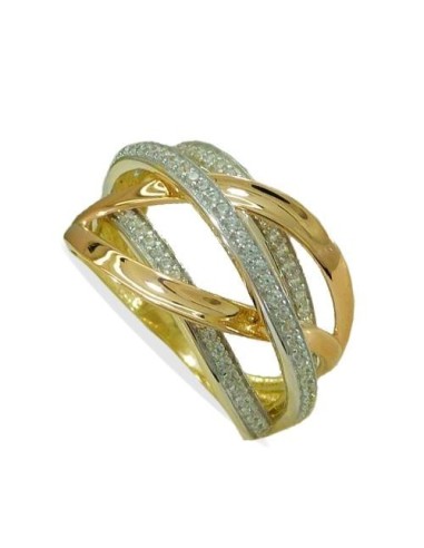 RR-4040 - Anillo de oro de 18 k tricolor con ciconitas