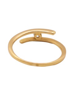 VI-00767 - Anillo de oro 18k cruzado con circonita 2