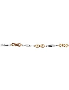 VI-00663 - Pulsera de oro 18k bicolor con cierre de mosquetón. Largo de 19 cm 2