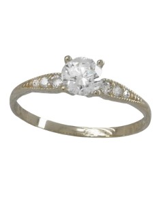 RR-00868 - Anillo de oro blanco con circonitas
