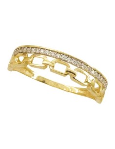 Anillo de oro en forma de cadena y piedras 2