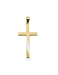 RR-7427/1 - Cruz lisa de oro de 18k 