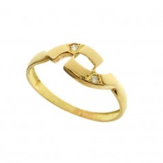 839 -  Anillo de oro 18 ktes con circonitas. Talla:  49. Al pedir este artículo debe in