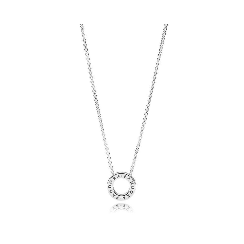 Collar Pandora de plata de ley con circonita logo Ref 397436CZ-45