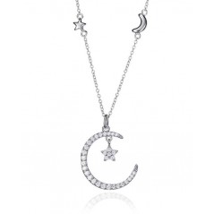 71061C000-30 - Collar Viceroy Jewels de plata de ley en forma de luna con circonitas