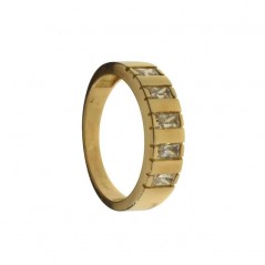 136680 - Anillo de oro amarillo con 5 circonitas talla baguette