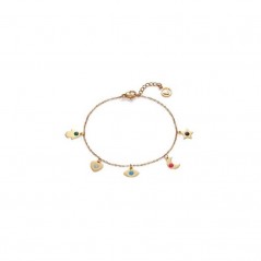 75230P01012 - Pulsera Viceroy Fashion de acero dorado y charms